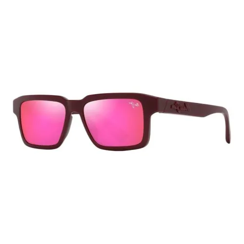 Maui Jim Injection Molded Irregular Shape Sunglasses Unisex Red