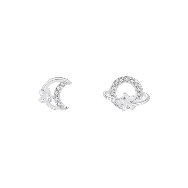 MIDNIGHT MOMENT 925 Sterling Silver Stud Earrings Women's-0