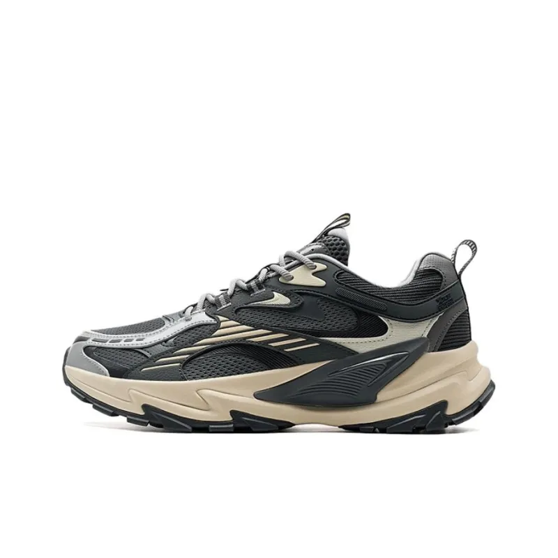 XTEP Anti Slip Wear Resistant Low Top Outdoor Shoes Men's Gray Black-0