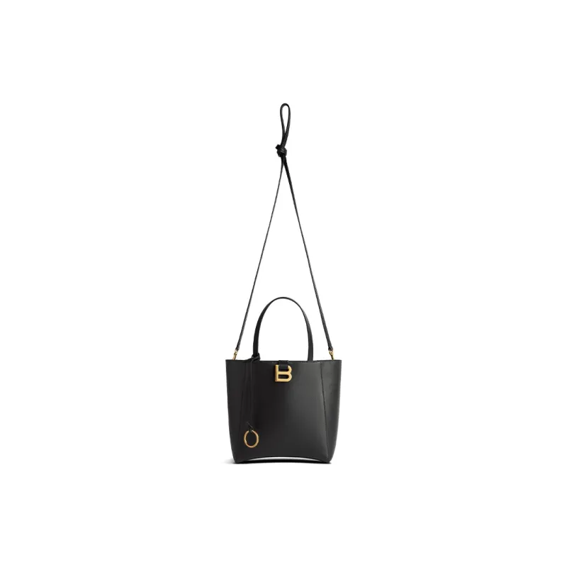 Balenciaga Hourglass Calfskin Tote Bag Shopping Bag Shoulder Bag Handbag Small Size Women's Black-1