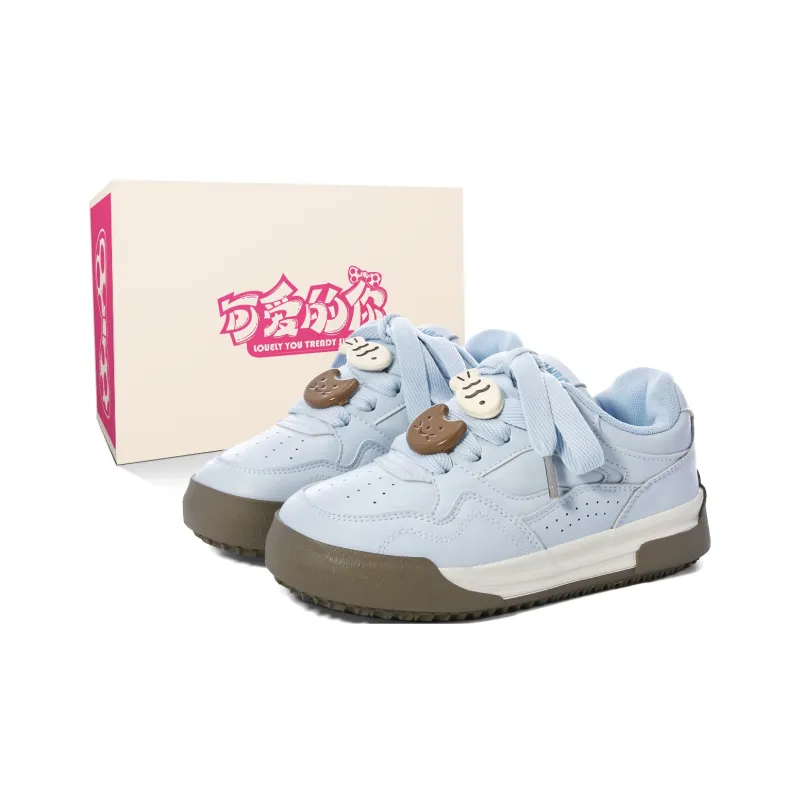 Lovely You Wear resistant And Lightweight Low Top Skateboard Shoes Women's Blue-18
