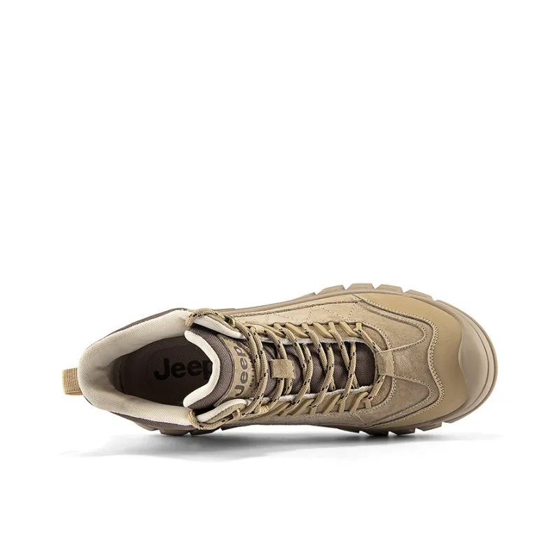 Jeep Work Boots Men High Top Sand/Khaki-7