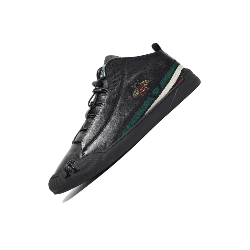 Ruomini Low Top Skateboard Shoes Men's Black-1