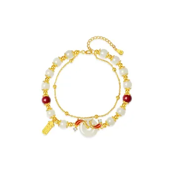 IS YOU Hetian Jade Bracelets Pale Greenish White Jade Women's