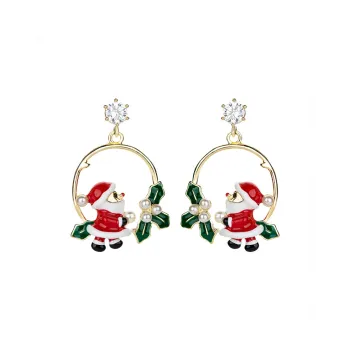 QLADY S925 Silver Stud Earrings Women's Gold