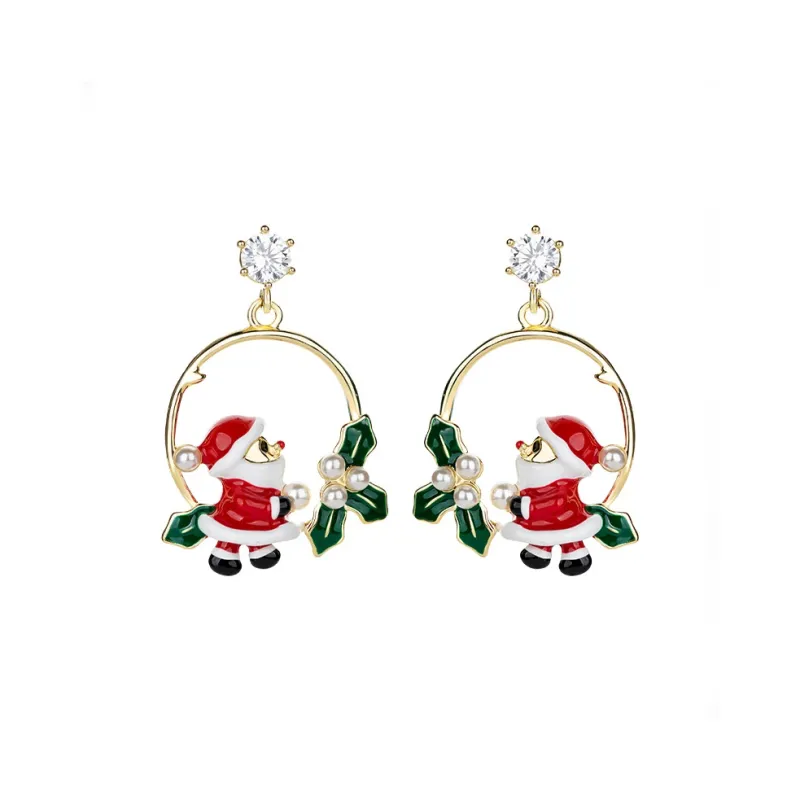 QLADY S925 Silver Stud Earrings Women's Gold-0