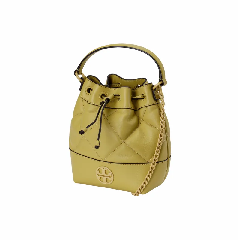 TORY BURCH TB Willa Leather Bucket Bags Shoulder Bag Crossbody Bag Handbag Mini Women's Yellow-1