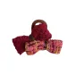AB Side Plush Bowknot Hair Clip-Raspberry Jam