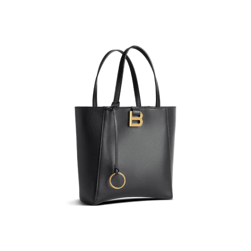 Balenciaga Hourglass Calfskin Tote Bag Shopping Bag Shoulder Bag Handbag Small Size Women's Black-2