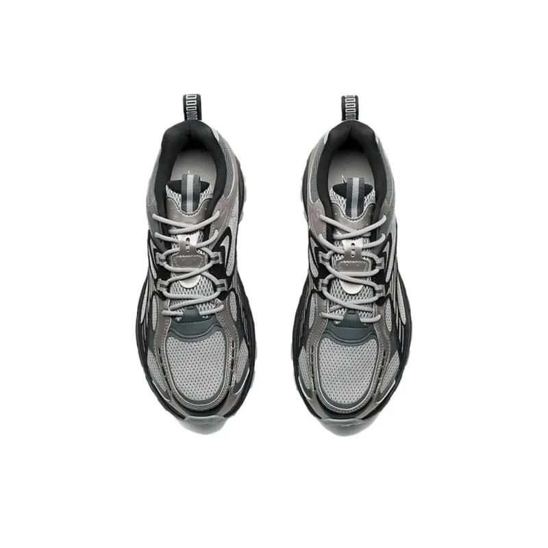 XTEP Anti Slip Wear Resistant Low Top Outdoor Shoes Men's Silver Gray Black-3