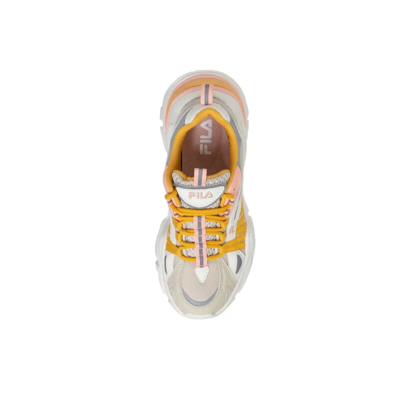 FILA Electrove Anti-Slip Wear-Resistant Low-Top Casual Shoes Women's White Yellow Beige-2