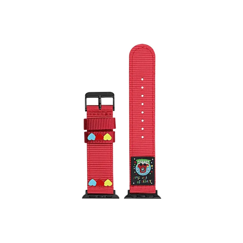 Warbler Dew Compatible With Apple Watch Apple Watch Band S9/S8/SE/7/6/5/4/3 Heart Icon Canvas Strap-2