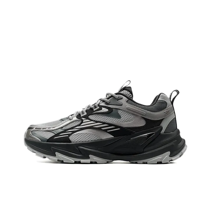 XTEP Anti Slip Wear Resistant Low Top Outdoor Shoes Men's Silver Gray Black-0