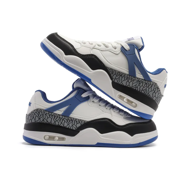 LIANGHUO Slip-Resistant Cushioning Lightweight Height Increasing Low-Top Skateboard Shoes Unisex White Black Blue-3