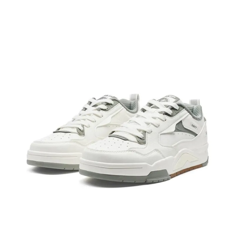 XTEP New Light Anti Slip And Wear Resistant Coverage Low Top Skateboard Shoes Men's White Green-2