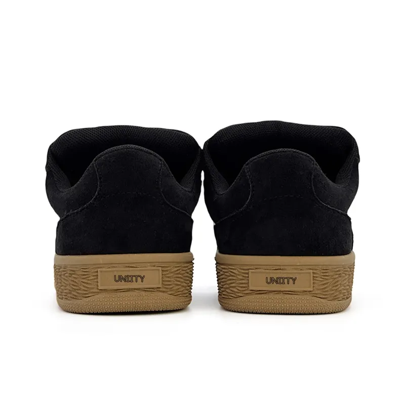 UNIITY Height Increasing Wear Resistant Lightweight Breathable Water Resistant Low Top Skateboard Shoes Women's Black-4