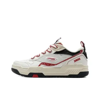 XTEP Warm Anti Slip And Wear Resistant Low Top Skateboard Shoes Men's White Black Red