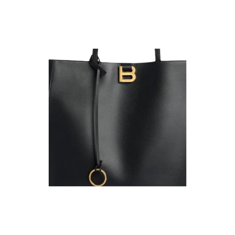 Balenciaga Hourglass Smooth Calf Leather Tote Bag, Shopping Bag, Shoulder Bag Large Size Women's Black-5