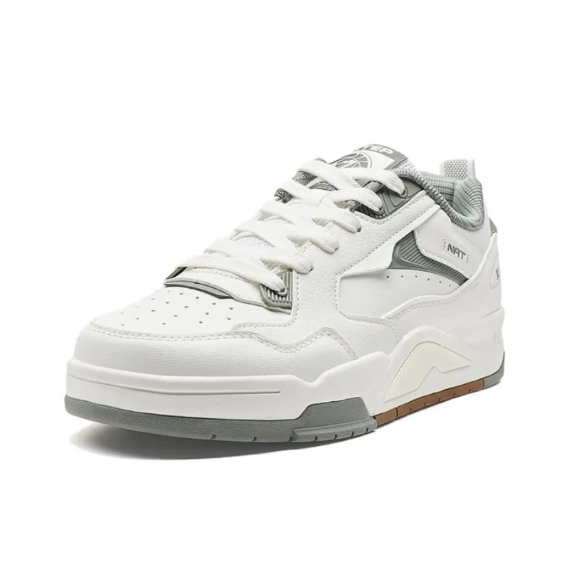 XTEP New Light Anti Slip And Wear Resistant Coverage Low Top Skateboard Shoes Men's White Green-1
