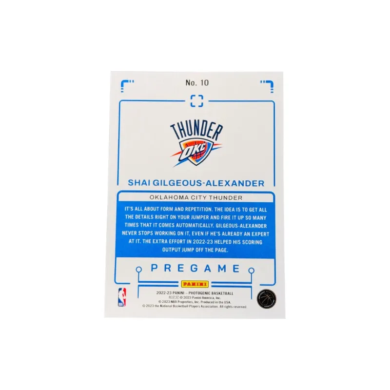 PANINI Alexander SGA Thunder Upper Deck Collection Classic Select Base Card Alexander SGA Condition Sports Cards 1 Pc-1