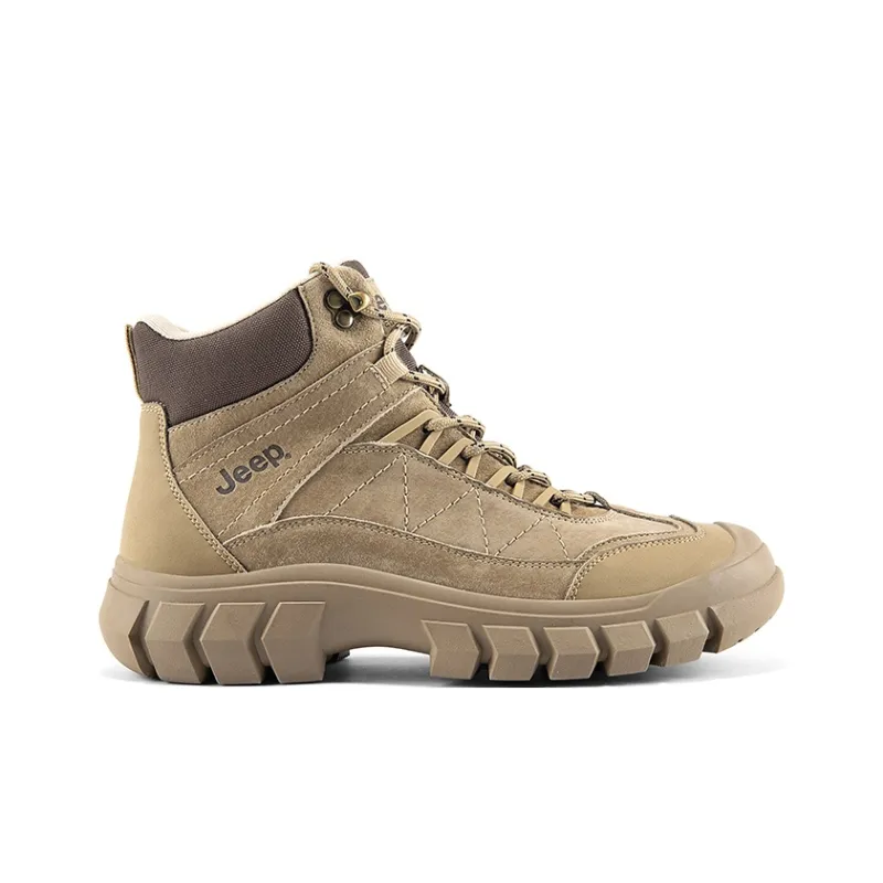 Jeep Work Boots Men High Top Sand/Khaki-6