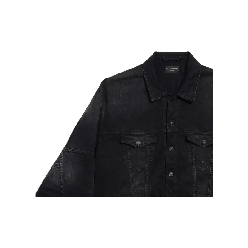Balenciaga Denim Jacket Loose Fit Style Men's Midnight Blue-4