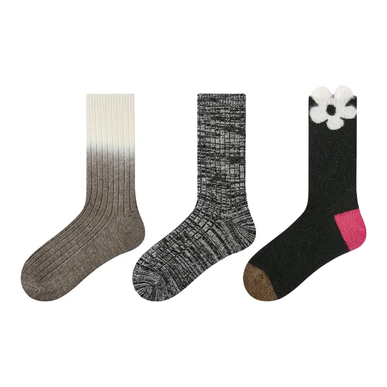 Vine Color Mid Calf Socks Unisex 3 Pack-8