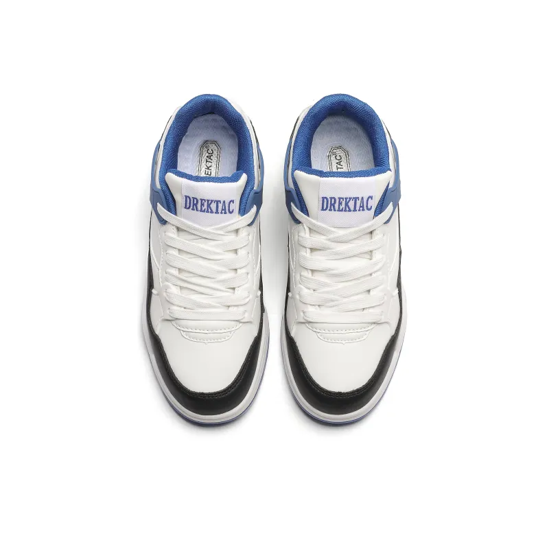 LIANGHUO Slip-Resistant Cushioning Lightweight Height Increasing Low-Top Skateboard Shoes Unisex White Black Blue-4
