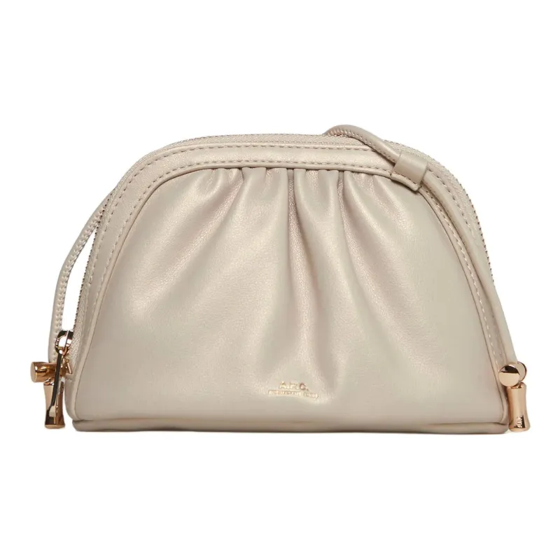 A.P.C Ninon Polyurethane Wallet Crossbody Bag Small Size Women's Light Gold-0