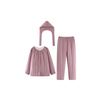 ZumashL Pajama Set Women's Embroidery Purple