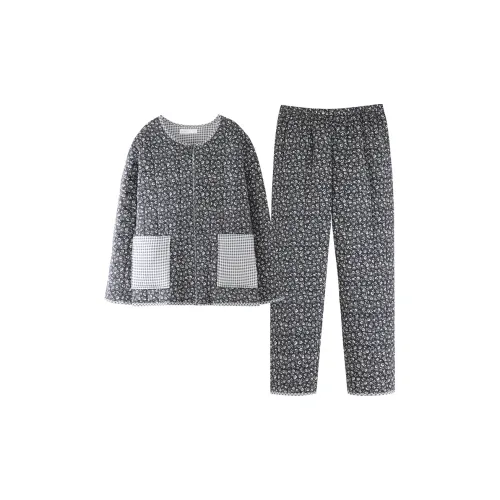 ZumashL Luxury Designer Series Pajama Set Women's Bellflower Grey