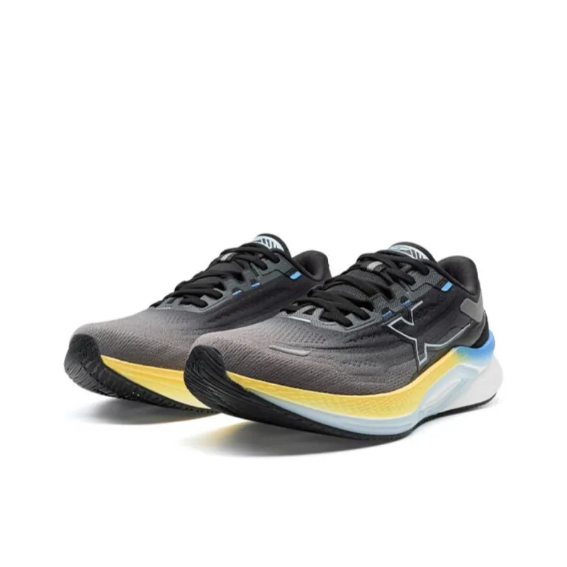 XTEP Anti Slip Wear Resistant Low Top Casual Running Shoes Men's Black Blue Yellow-2