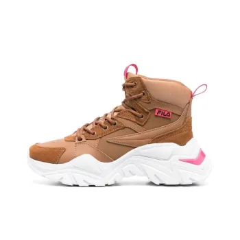 FILA Electrove Wear-resistant And Lightweight High-Top Casual Shoes Women's Brown