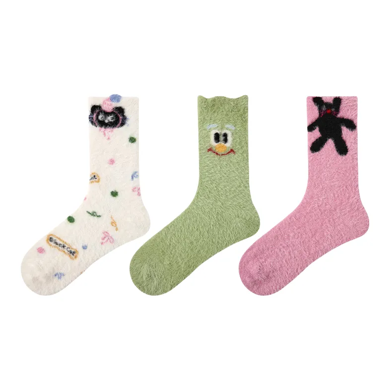 Vine Color Mid Calf Socks Unisex 3 Pack-6