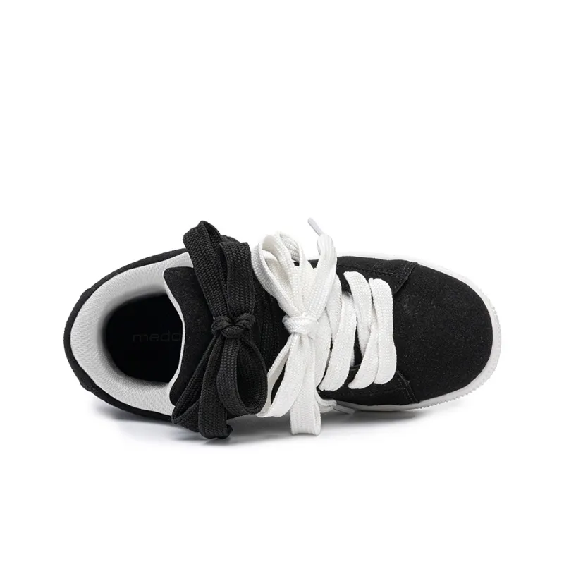 Medd Puffy Shoes Slip Resistant Height Increasing Low Top Skateboard Shoes Unisex Box-15