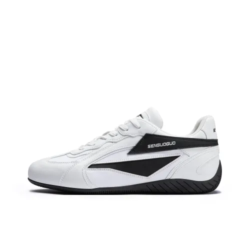 SENGUOGUO Shock Absorbers With Slip Resistant And Abrasion Resistant Properties Low Top Casual Shoes Unisex White