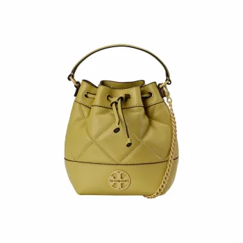 TORY BURCH TB Willa Leather Bucket Bags Shoulder Bag Crossbody Bag Handbag Mini Women's Yellow
