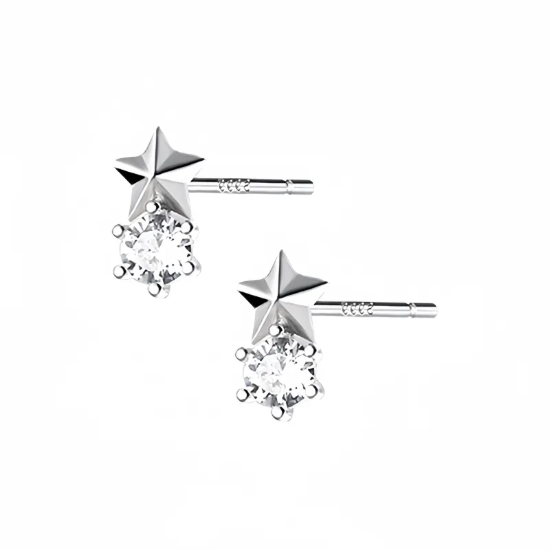 EAR PARTNER 999 Fine Silver Stud Earrings Women's-0