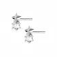 999 Fine Silver[A Stars Zircon 1 Pair]Stud Earrings Eh-1922.ebA