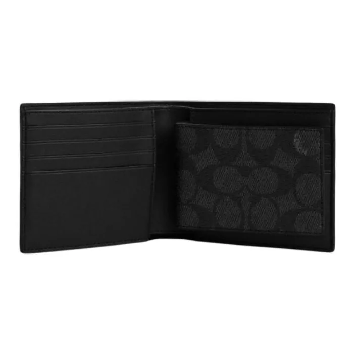 COACH 3 IN 1 Wallet Wallets Charcoal Gray & Denim Blue & Chalk White-1