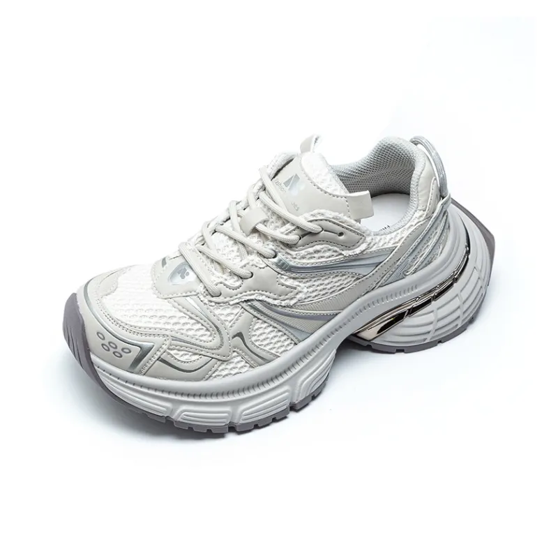 BENZI Chunky Sneakers Women's Low Top Silver/Gray Purple-7