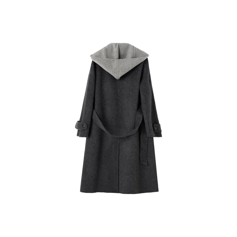 SOON FLOWER Autumn And Winter Season Coats Women's Black Gray Color-1