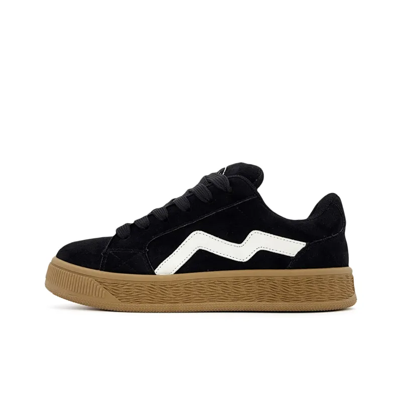 UNIITY Height Increasing Wear Resistant Lightweight Breathable Water Resistant Low Top Skateboard Shoes Women's Black-1