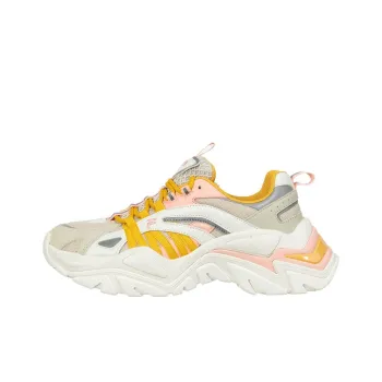FILA Electrove Anti-Slip Wear-Resistant Low-Top Casual Shoes Women's White Yellow Beige