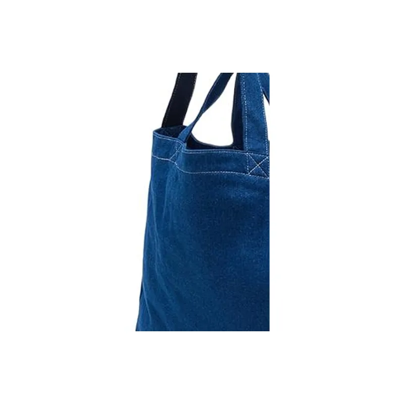 Champion Cotton Tote Bag Shopping Bag Handbag Shoulder Bag Regular Unisex Washed Blue-3