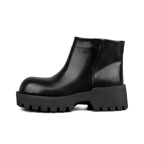 WENPU Ankle Boots Platform Women's Black