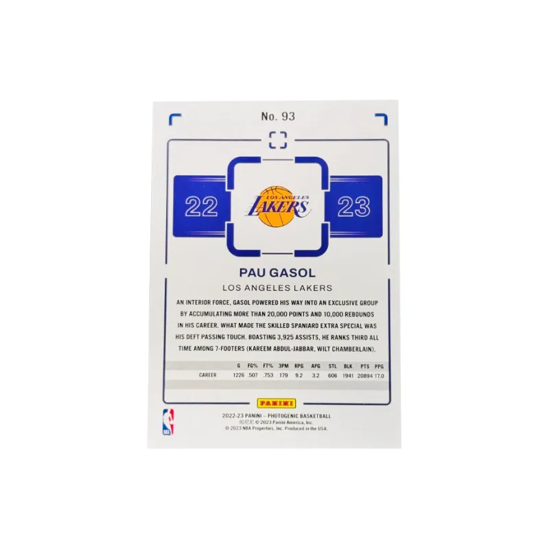PANINI Paul Gasol Lakers Upper Deck Collection Classic Select Base Card Mint Condition Sports Cards 1 Pc-1