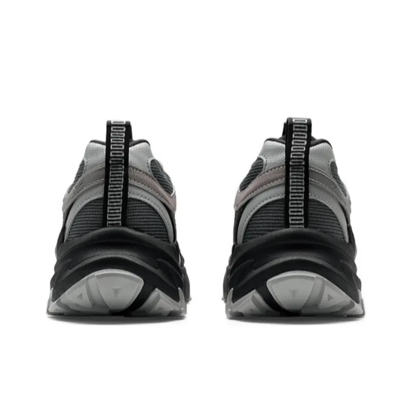 XTEP Anti Slip Wear Resistant Low Top Outdoor Shoes Men's Silver Gray Black-4