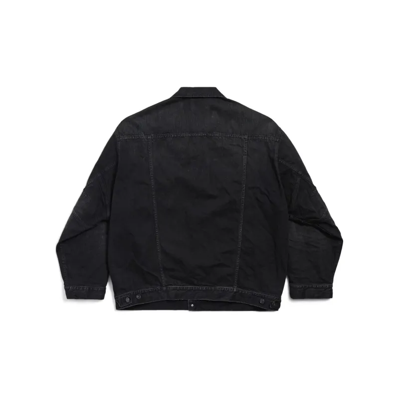 Balenciaga Denim Jacket Loose Fit Style Men's Midnight Blue-1