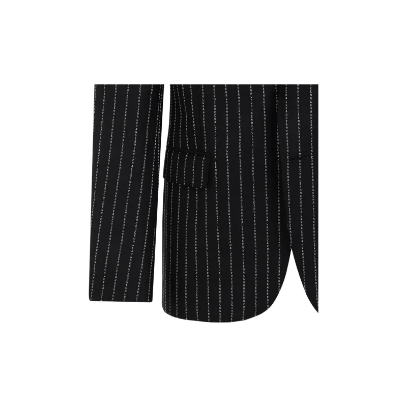 Alexander McQueen Single Breasted Prinstriped Blazer-5